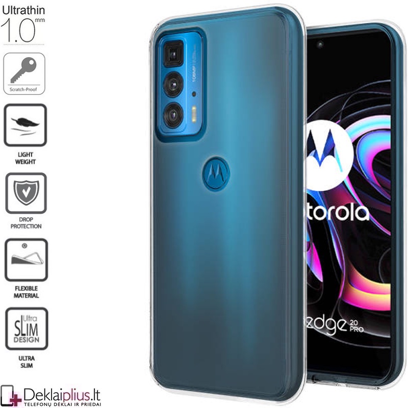 Silikoninis dėklas 1.0 mm storio - permatomas (telefonui Motorola Edge 20 Pro) Silikoninis dėklas 1.0 mm storio - permatomas (telefonui Motorola Edge 20 Pro)